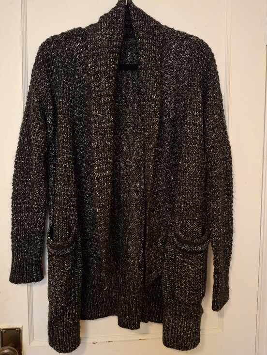 Simply Vera Vera Wang Sweaters - Simply Vera Vera Wang Open Waterfall Cardigan With Beaded Detail